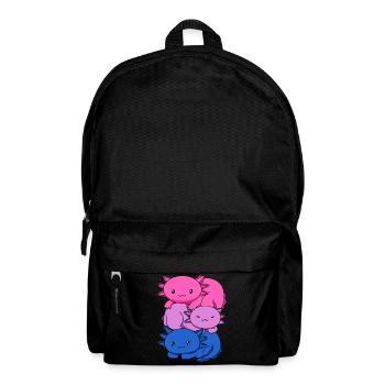 Bisexueller Stolz Bisexuelle Flagge Kawaii Axolotl - Rucksack - Schwarz - Vorne