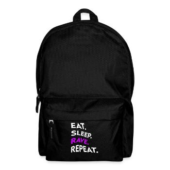 eat sleep rave repeat - Rucksack - Schwarz - Vorne