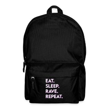 eat sleep rave repeat - Rucksack - Schwarz - Vorne