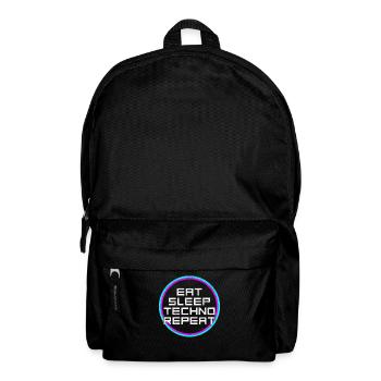 eat sleep techno repeat - Rucksack - Schwarz - Vorne