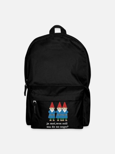 gartenzwerge bayerisch - Rucksack - Schwarz