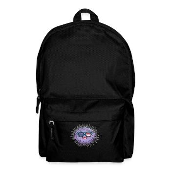 Lustige Seeigel Sonnenbrille mit US-Flagge Seeigel - Rucksack - Schwarz - Vorne
