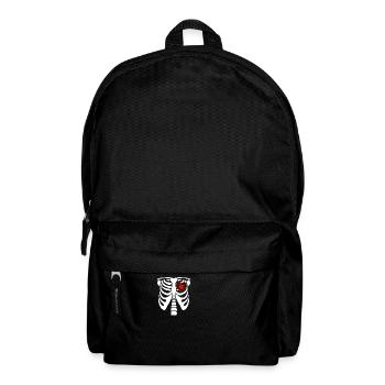 Schlagzeug Drummer Schlagzeuger Skelett Herz - Rucksack - Schwarz - Vorne