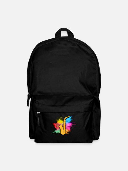 Jazz Gift Saxophone Music Instrument Wind Music - Backpack - black