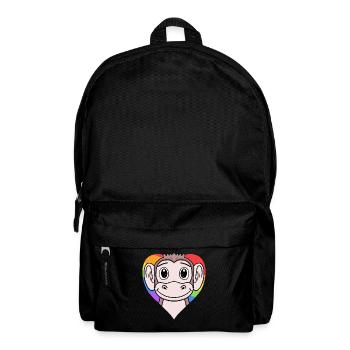 LGBT Tier Affe Regenbogen - Rucksack - Schwarz - Vorne