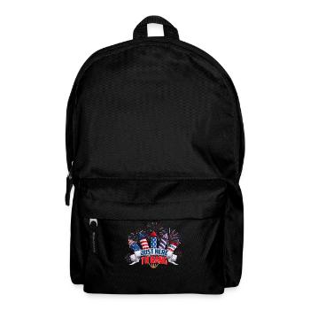 Just Here To Bang Fireworks American Flag - Rucksack - Schwarz - Vorne
