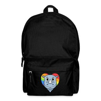 Nashorn Lgbt Regenbogen Farben - Rucksack - Schwarz - Vorne