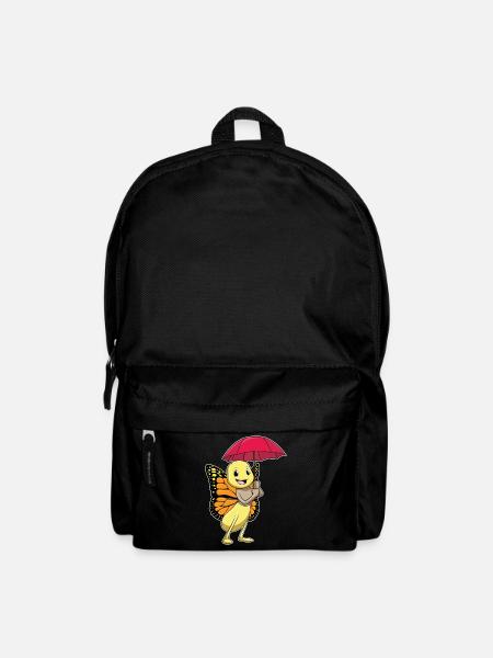Schmetterling Regenschirm - Rucksack - Schwarz
