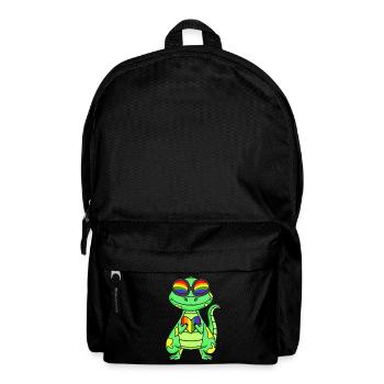 LGBT Tier Dinosaurier Regenbogen Herz - Rucksack - Schwarz - Vorne