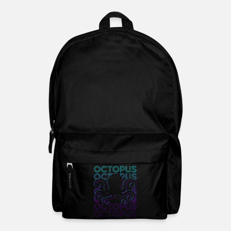 Oktopus Retro - Rucksack - Schwarz