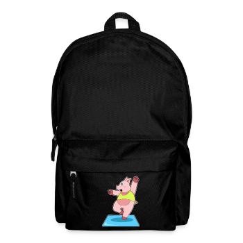 Schwein Yoga Fitness Gymnastik - Rucksack - Schwarz - Vorne