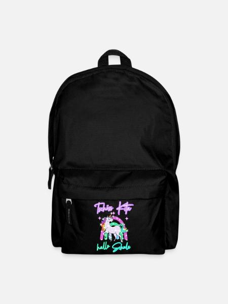 Tschüss Kita! hallo Schule Regenbogen Einhorn - Rucksack - Schwarz