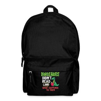 Dinosaur Book Read Dino Read Funny Readers - Backpack - black - Front