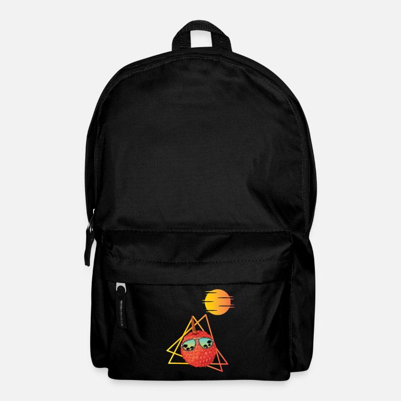 80er Jahre Litschi - Rucksack - Schwarz