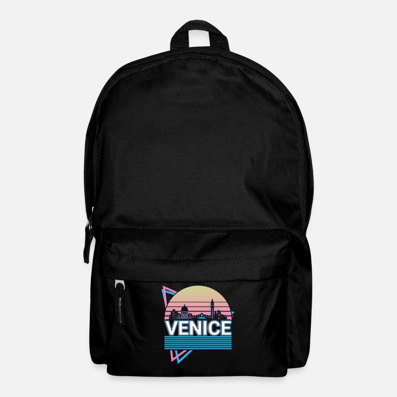 Venedig Stadt Skyline Stadtbild Retro - Rucksack - Schwarz