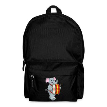 Elefant Musiker Trommel Musik - Rucksack - Schwarz - Vorne