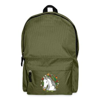 Ugly Christmas Pferd Horse Strick Xmas Christkind - Rucksack - Olivgrün - Vorne