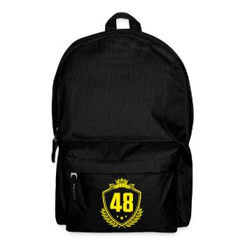 48 Zahl Wappen - Rucksack - Schwarz - Vorne
