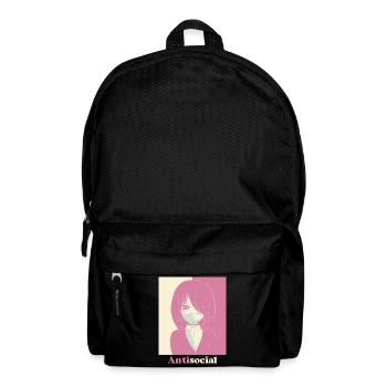 Danish Pastel Aesthetic Antisocial Anime Girl - Backpack - black - Front