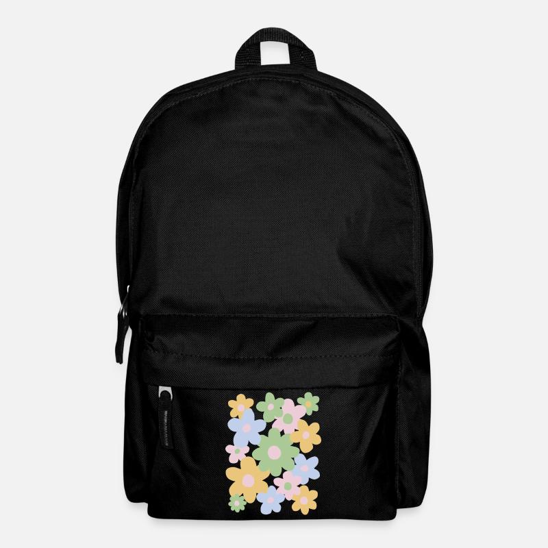 Danish flowers in pastel aesthetics - Backpack - black