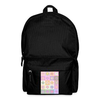 Danish Pastel Aesthetic Retro Flower Pattern - Backpack - black - Front