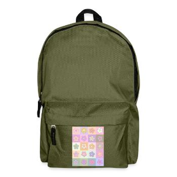 Dänische Pastell-Ästhetik Retro-Blumen-Muster - Rucksack - Olivgrün - Vorne