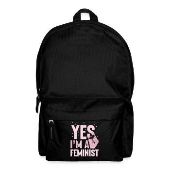 Yes I am a feminist feminist feminism - Backpack - black - Front