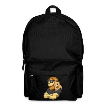 Starker Löwe mit Löwen Kind für einen Löwen - Rucksack - Schwarz - Vorne