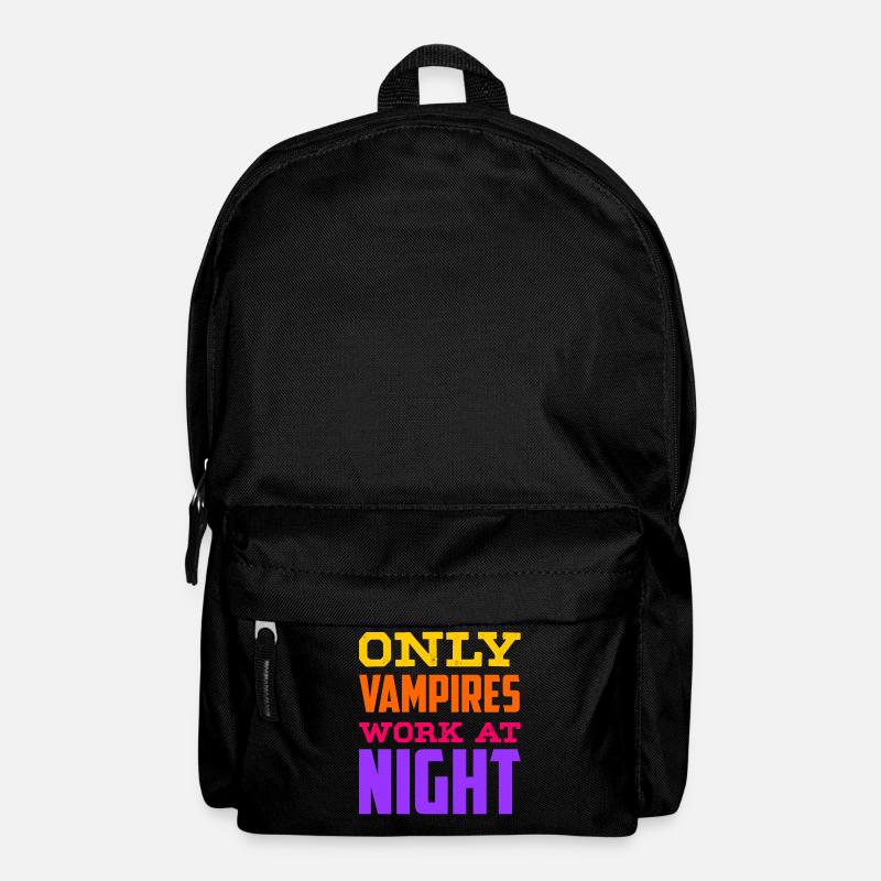 Nur Vampire Arbeiten Nachts Tagschicht Sprüche - Rucksack - Schwarz