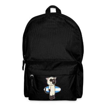 Surfboard Cat Siamese Cat Surfing Gift - Backpack - black - Front