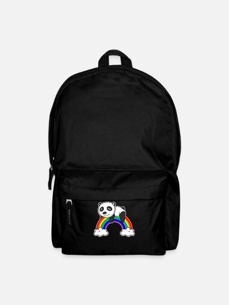 Regenbogen Panda - Rucksack - Schwarz