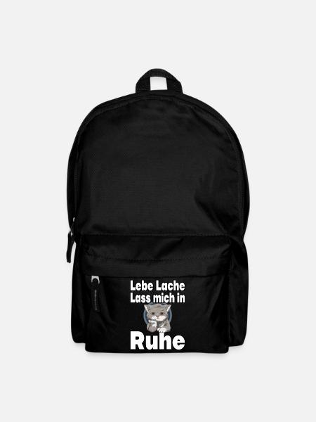 Lebe Lache Lass Mich In Ruhe - Katze - Rucksack - Schwarz