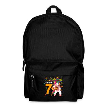 ich bin 7 Einhorn 7. Geburtstag Geschenk - Rucksack - Schwarz - Vorne