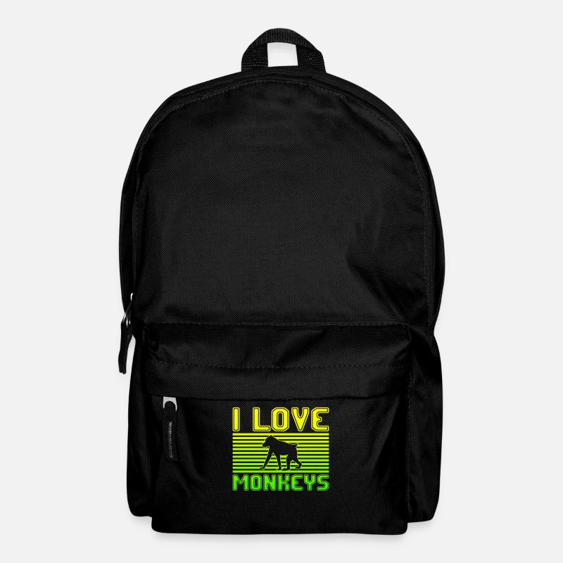 I love monkeys - Rucksack - Schwarz