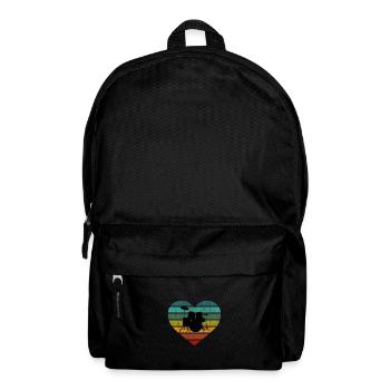 Ich liebe Schlagzeug und Drums Retro Herz - Rucksack - Schwarz - Vorne