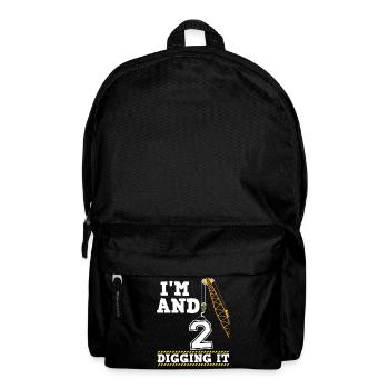 Im 2 And Digging It Boy 2 Year Old 2nd Birthday - Backpack - black - Front