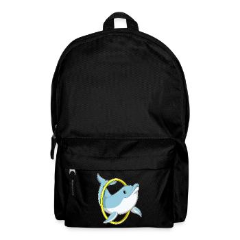 Dolphin with ring - Backpack - black - Front