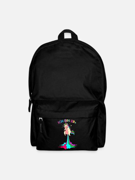 ich bin 29 plus pupsender Einhorn 30. Geburtstag - Rucksack - Schwarz