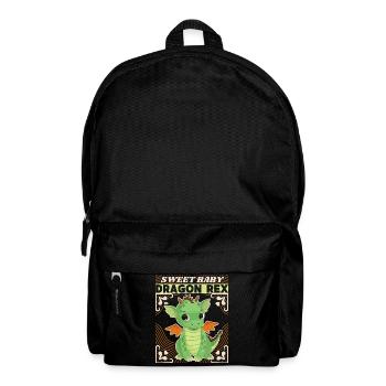 Bébé fille, bébé garçon, petit dinosaure, disant - Sac à dos - noir - Devant