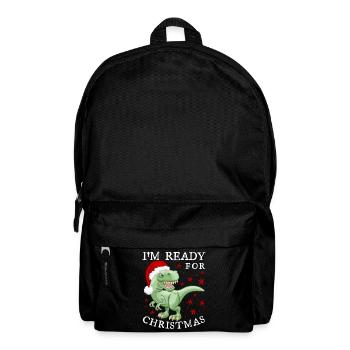 Dinosaur Christmas funny saying - Backpack - black - Front