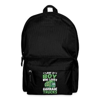 Just a Boy Who Loves Garbage Trucks Recycling - Rucksack - Schwarz - Vorne