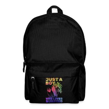 Water surfer Just a boy who wants to surf and - Backpack - black - Front