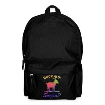 Surfer Bock Auf Surfen Wellenreiten Surfbrett - Rucksack - Schwarz - Vorne