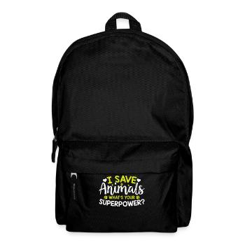 Animal Rights - I Save Animals Whats Your Superpow - Backpack - black - Front