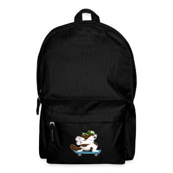Hund Skater Skateboard - Rucksack - Schwarz - Vorne