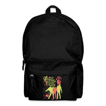 Zombie-Party, lustiger Spruch mit Zombies, Spinne - Rucksack - Schwarz - Vorne