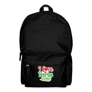 J’adore les herbes herbes herbes aromatiques jardin d’herbes aromatiques - Sac à dos - noir - Devant