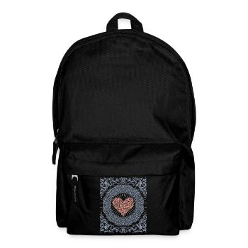 Ornement de cœur, motif romantique de la Saint-Valentin - Sac à dos - noir - Devant