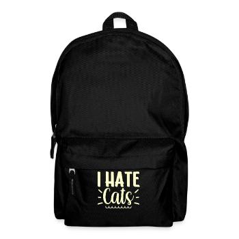 I hate cats lover animal dog puppy - Backpack - black - Front