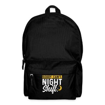 Désolé, je ne peux pas travailler de nuit - Sac à dos - noir - Devant